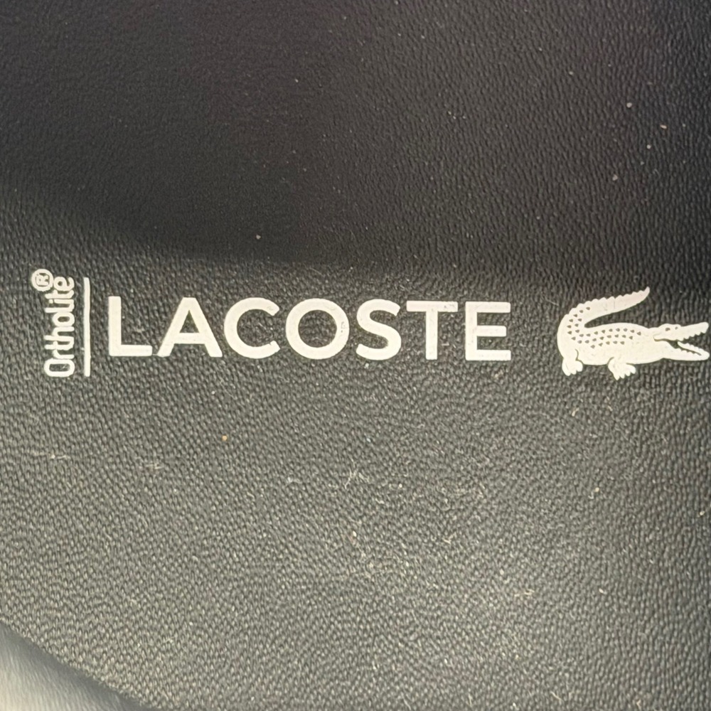 Lacoste Sneakers Mens 11.5 Black Chaymon 0721 3 CMA Leather Low Top Gold Logo - Picture 9 of 11